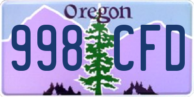 OR license plate 998CFD