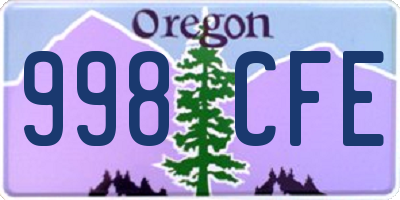 OR license plate 998CFE
