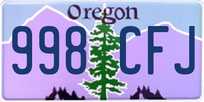 OR license plate 998CFJ