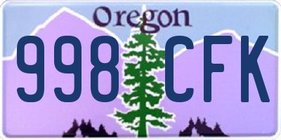 OR license plate 998CFK