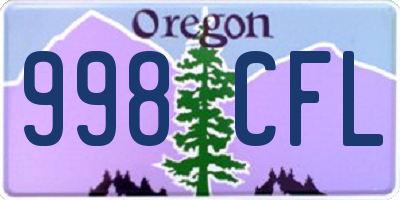 OR license plate 998CFL