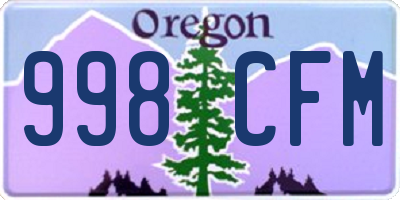 OR license plate 998CFM