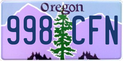 OR license plate 998CFN