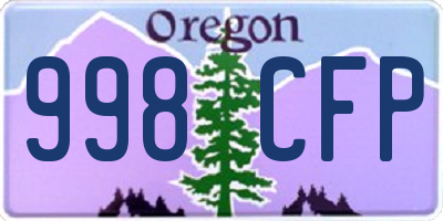 OR license plate 998CFP