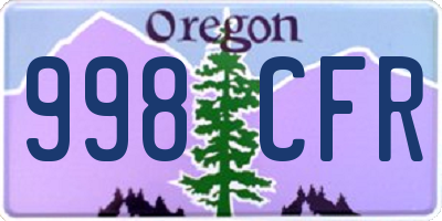 OR license plate 998CFR