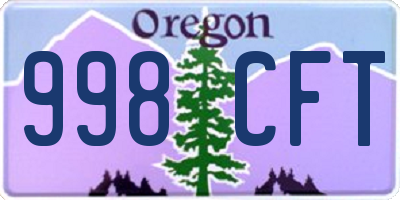 OR license plate 998CFT