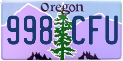 OR license plate 998CFU