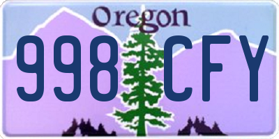 OR license plate 998CFY