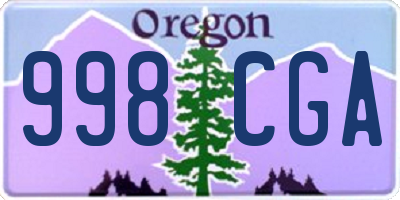 OR license plate 998CGA
