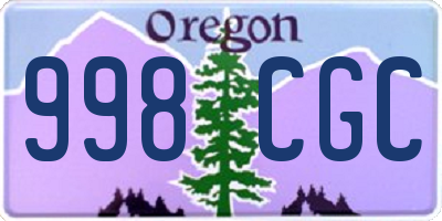 OR license plate 998CGC