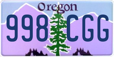 OR license plate 998CGG