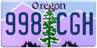 OR license plate 998CGH