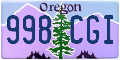 OR license plate 998CGI