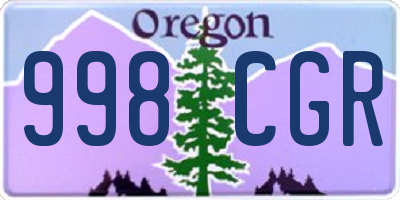 OR license plate 998CGR