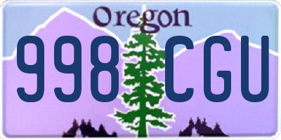 OR license plate 998CGU