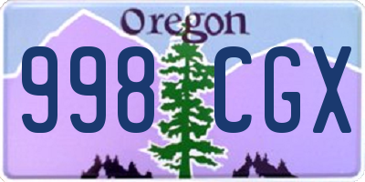 OR license plate 998CGX