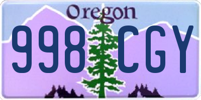 OR license plate 998CGY