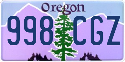 OR license plate 998CGZ