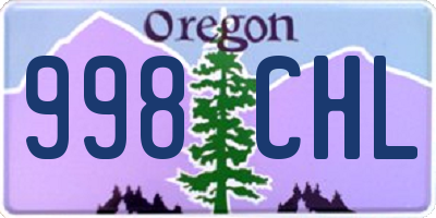 OR license plate 998CHL