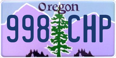 OR license plate 998CHP