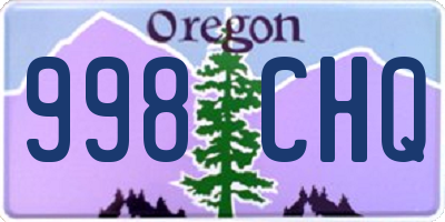 OR license plate 998CHQ