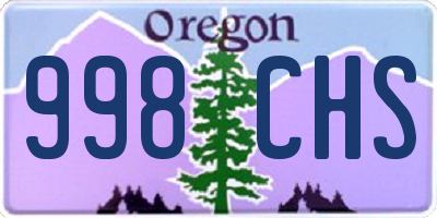 OR license plate 998CHS