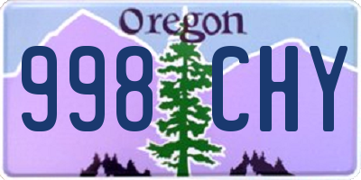 OR license plate 998CHY