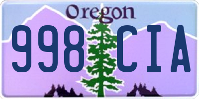 OR license plate 998CIA