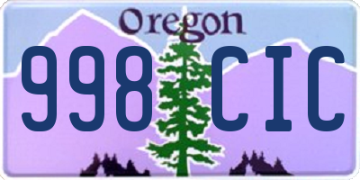 OR license plate 998CIC