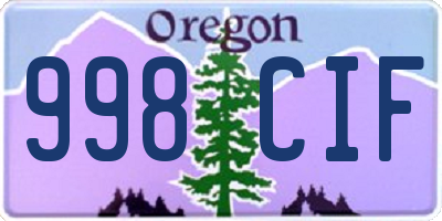 OR license plate 998CIF