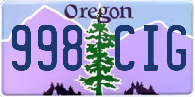 OR license plate 998CIG