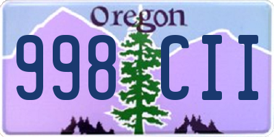 OR license plate 998CII
