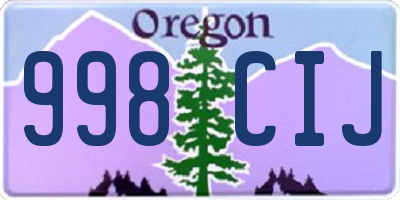 OR license plate 998CIJ