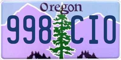 OR license plate 998CIO