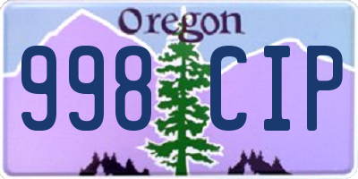 OR license plate 998CIP