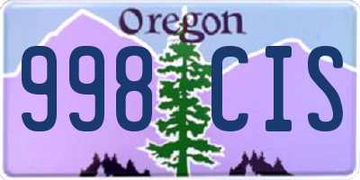 OR license plate 998CIS