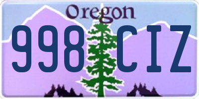 OR license plate 998CIZ