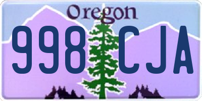 OR license plate 998CJA