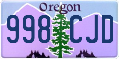 OR license plate 998CJD