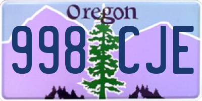 OR license plate 998CJE