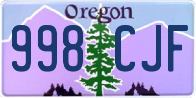 OR license plate 998CJF