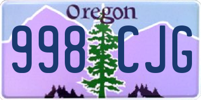 OR license plate 998CJG