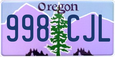 OR license plate 998CJL