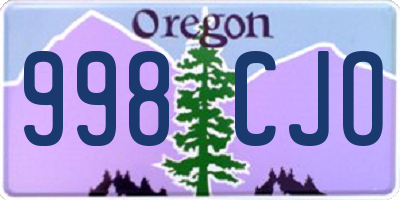 OR license plate 998CJO