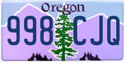 OR license plate 998CJQ
