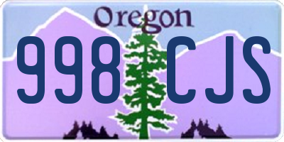 OR license plate 998CJS