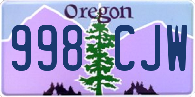 OR license plate 998CJW