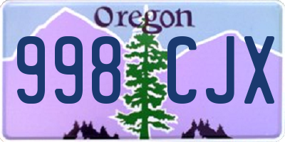 OR license plate 998CJX