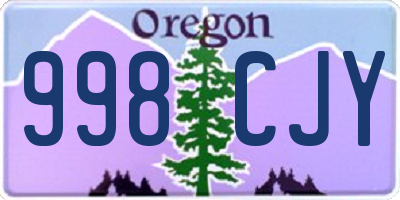 OR license plate 998CJY