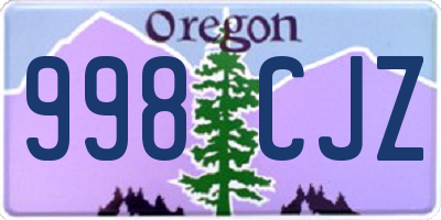 OR license plate 998CJZ